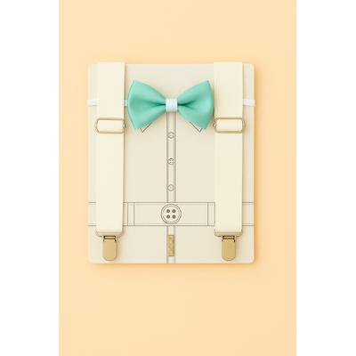 ERKEK BEBEK / ÇOCUK BEYAZ PANTOLON ASKISI MİNT PAPYON SET