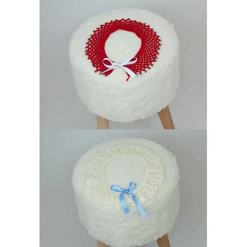 KIZ BEBEK / KIZ ÇOCUK EKRU / KIRMIZI 2'Lİ ÖRGÜ YAKA SETİ