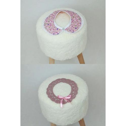 KIZ BEBEK / KIZ ÇOCUK PEMBE ÇİÇEKLİ 2'Lİ YAKA SETİ