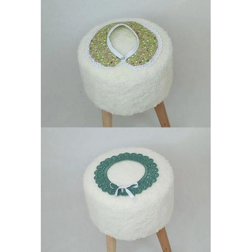 KIZ BEBEK / KIZ ÇOCUK YEŞİL ÇİÇEKLİ 2'Lİ YAKA SETİ