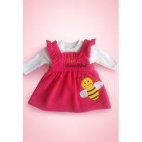 KIZ BEBEK FUŞYA POLAR ELBİSE BEYAZ BODY TAKIM
