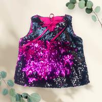 KIZ BEBEK FUŞYA ROMPER PAYETLİ TUNİK ABİYE TAKIM