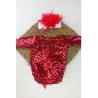 KIZ BEBEK KIRMIZI YENİDOĞAN ÇEKİM MAYOSU / BANDANA