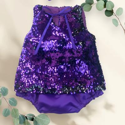 KIZ BEBEK MOR ROMPER PAYETLİ TUNİK ABİYE TAKIM