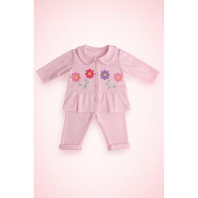 KIZ BEBEK PEMBE ÇİÇEKLİ TAKIM