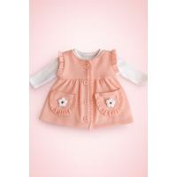 KIZ BEBEK PUDRA POLAR ELBİSE BEYAZ BODY TAKIM