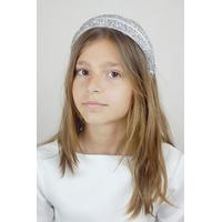 KIZ ÇOCUK GÜMÜŞ TAŞLI BEYAZ TAÇ