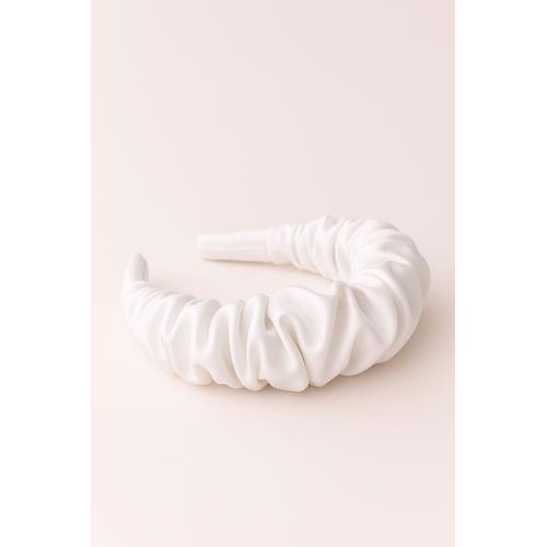 KIZ ÇOCUK BEYAZ SATEN BÜZGÜLÜ TAÇ