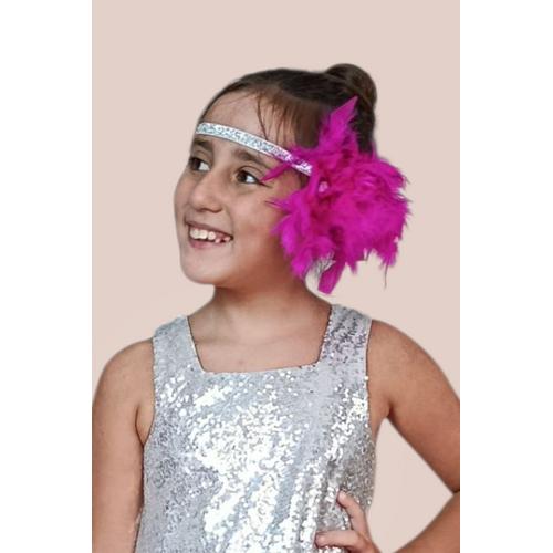 KIZ ÇOCUK FUŞYA OTRİŞLİ SAÇ AKSESUARI