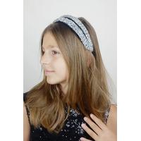 KIZ ÇOCUK GÜMÜŞ TAŞLI SİYAH TAÇ