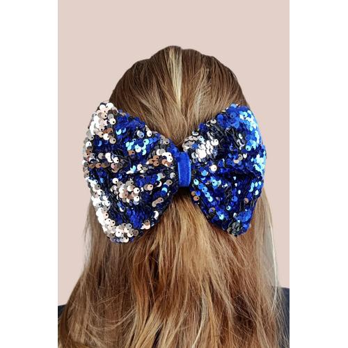 KIZ ÇOCUK SAKS MAVİSİ PAYETLİ KLİPSLİ TOKA