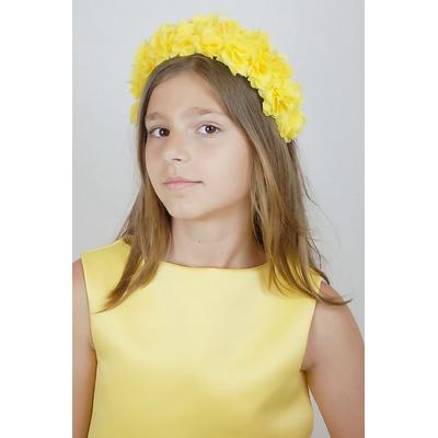 KIZ ÇOCUK SARI ÇİÇEKLİ TAÇ, SARI ÇİÇEKLİ ÇİFTLİ TOKA SETİ